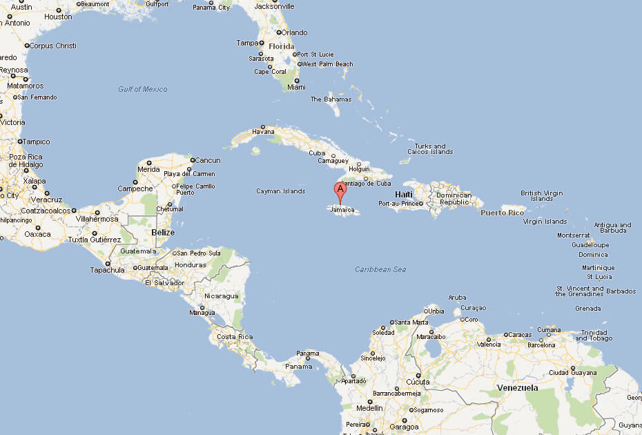 karte von jamaika karibik meer